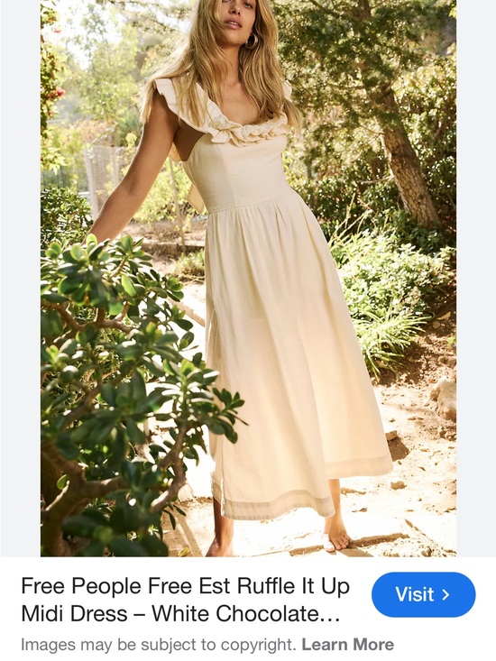 Free People Dresses & Skirts - Free People Cream Ruffle Midi Dress